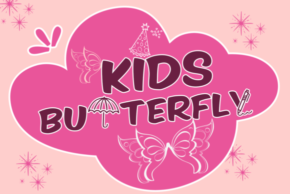 Crafting with Kids Butterfly Display Font for Handmade Products